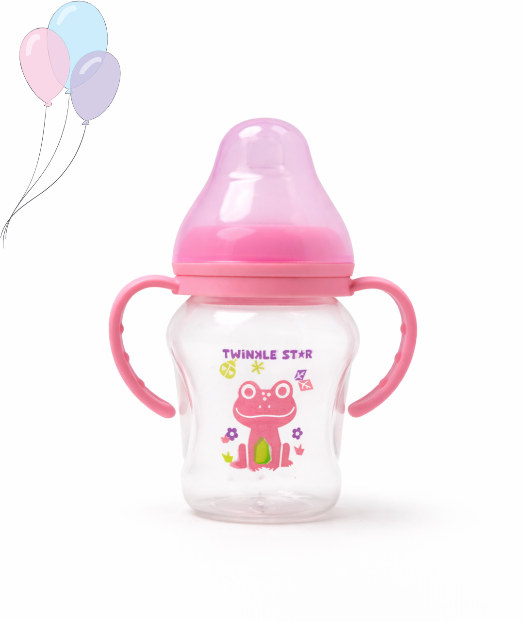 Wide Neck Transparent Baby Feeder- with handle (Medium / 180 ml)
