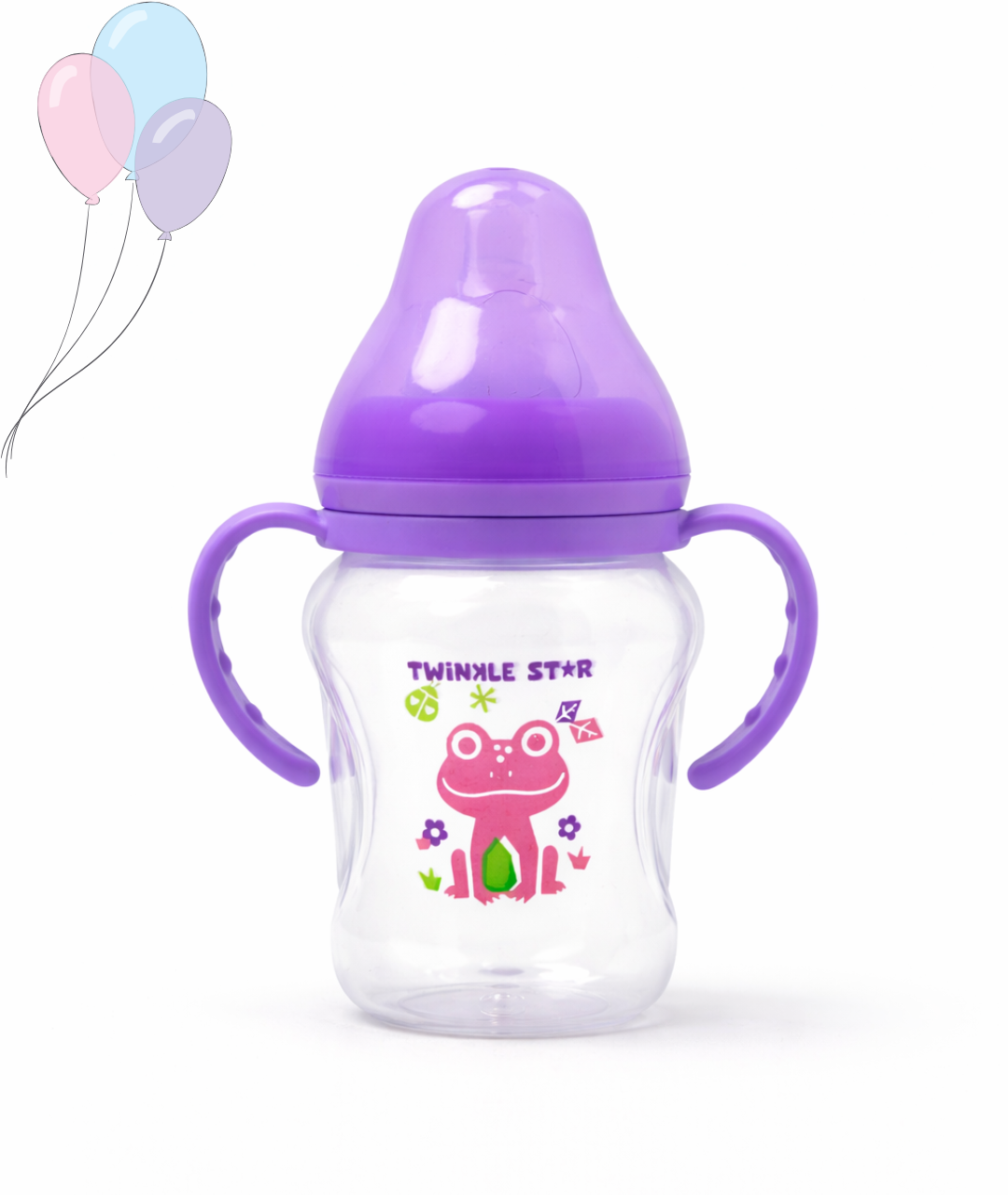 Wide Neck Transparent Baby Feeder- with handle (Medium / 180 ml)