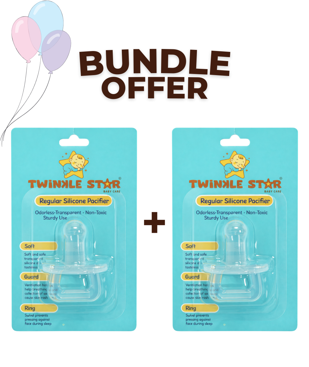 Regular Silicone Baby Soother (2 Pcs pack)