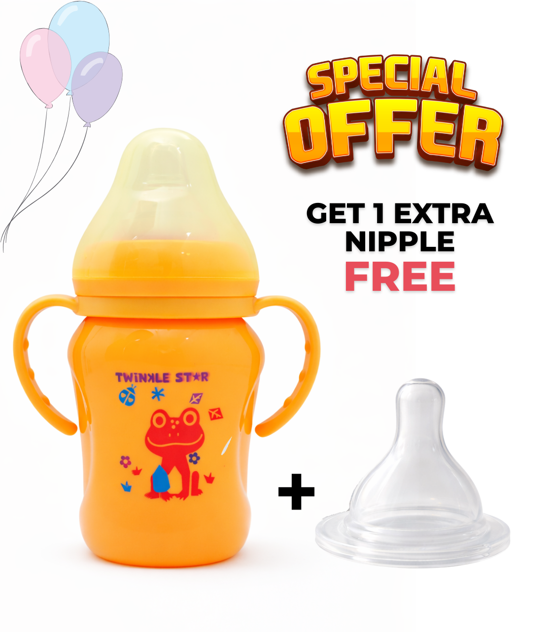 Wide Neck Opaque Baby Feeder- with handle (Medium / 180 ml)