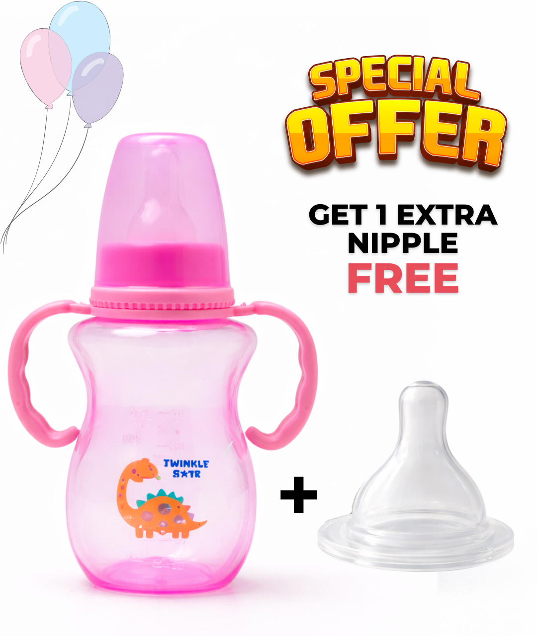 Tinted baby feeder - with handle (L / 270 ml)