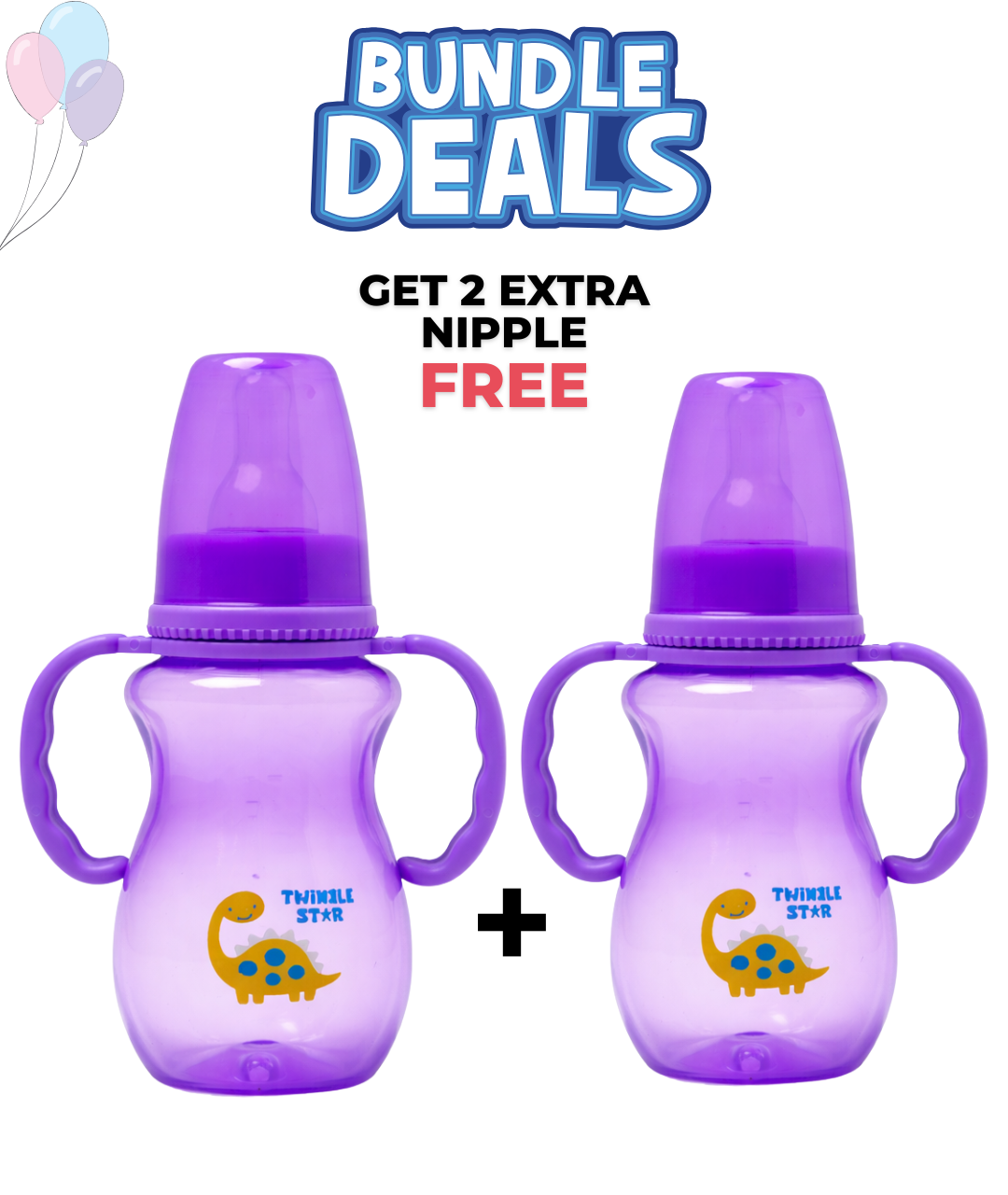 Tinted Baby Feeder with Handle Bundle Pack (M / 150 ml)